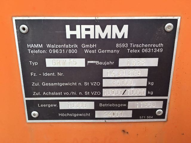 Hamm GRW15 Year: 1989 Pneumatic Tire Roller — photo 3